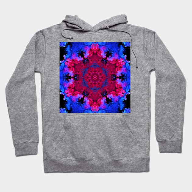 Psychedelic Hippie Pink and Blue Hoodie by WormholeOrbital